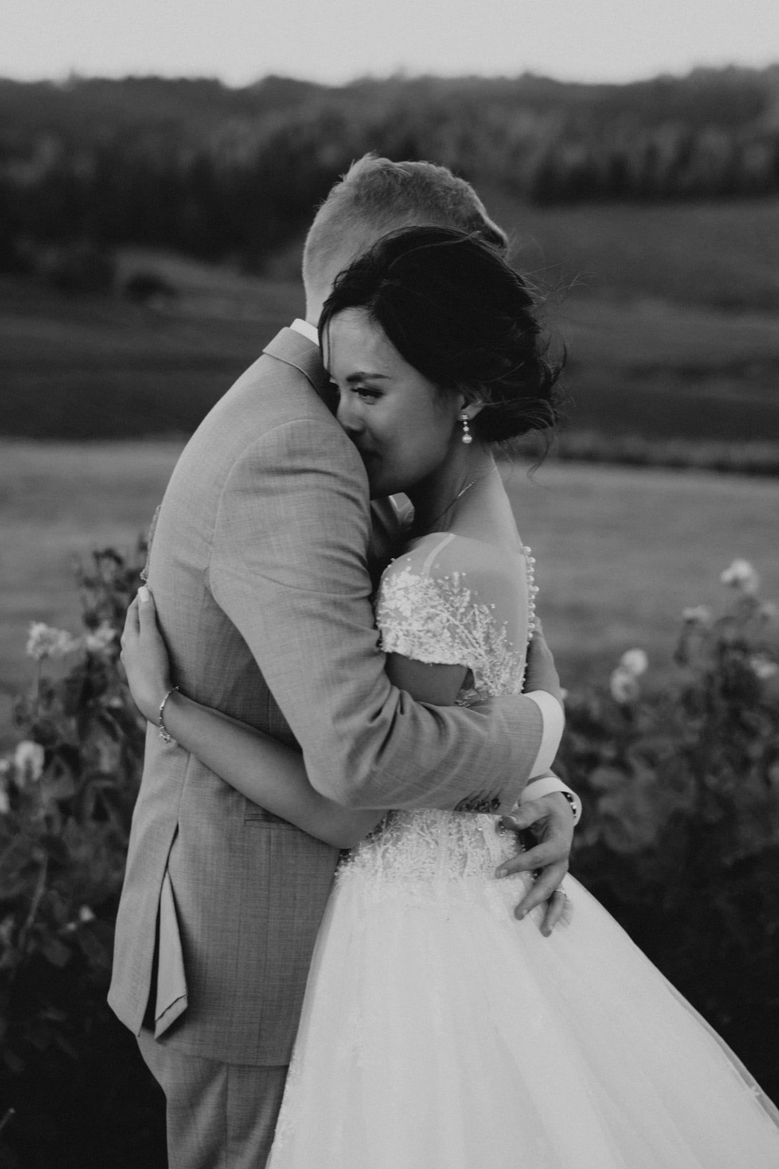 Candid wedding moment from Brian and Ashley's winery wedding at Sweet Cheeks Winery