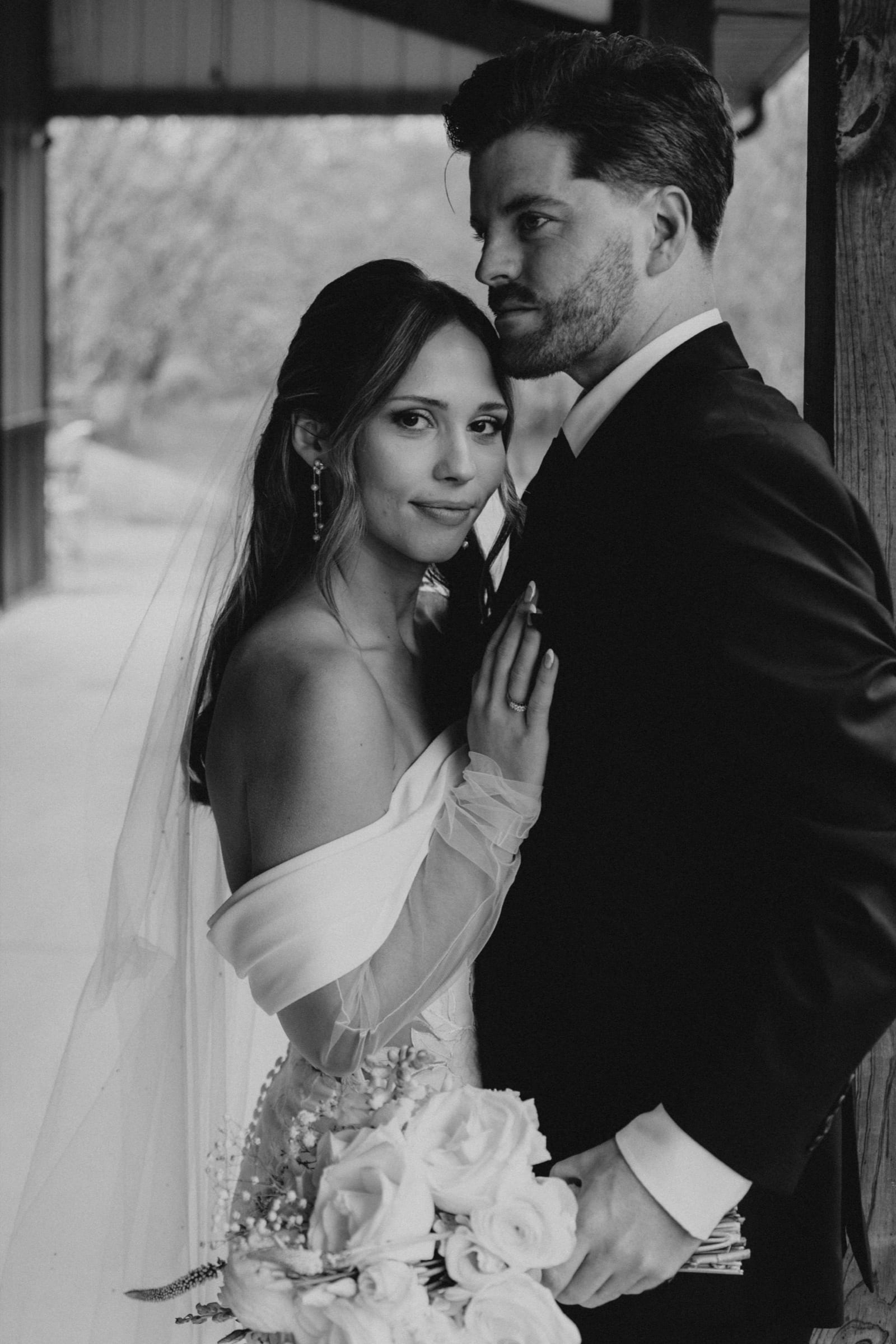 Atmospheric wedding frame from Carder and Sierra's Magnolia Farms wedding in Van Meter, Iowa