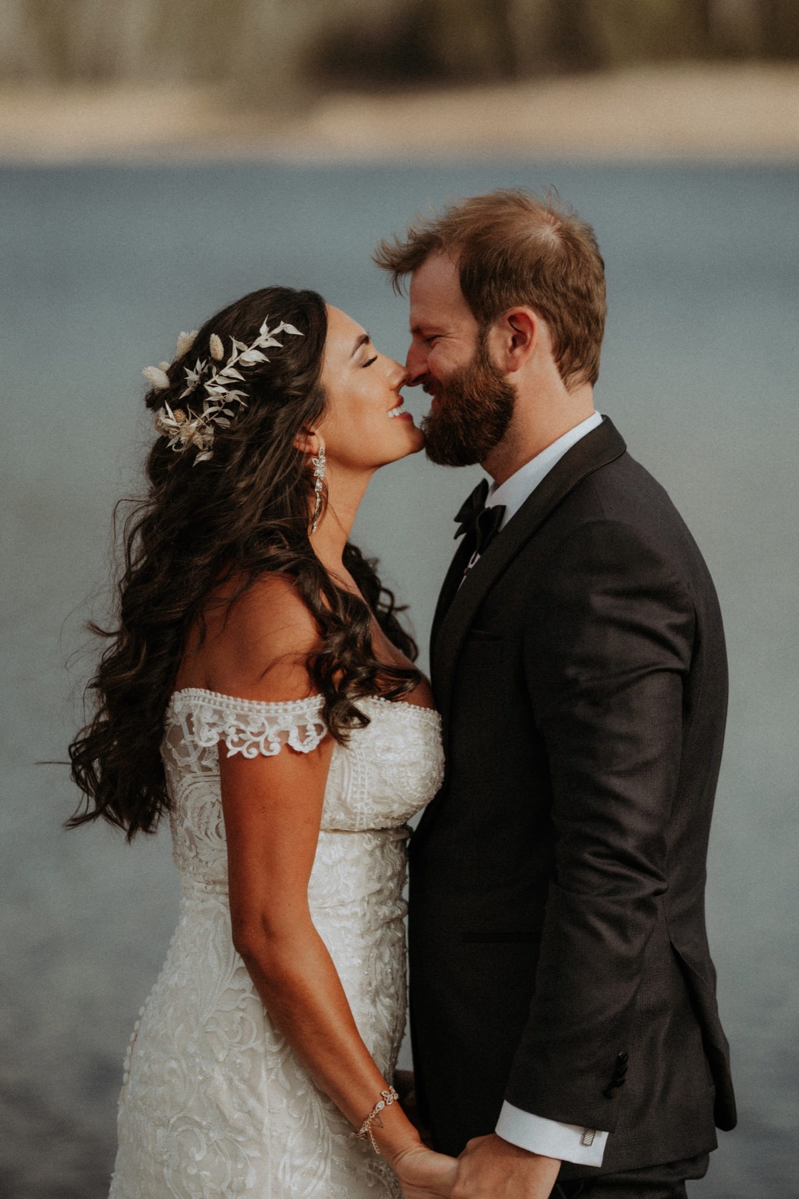 Intimate wedding portrait from Sam and Savanna's mountain wedding in Winter Park, Colorado