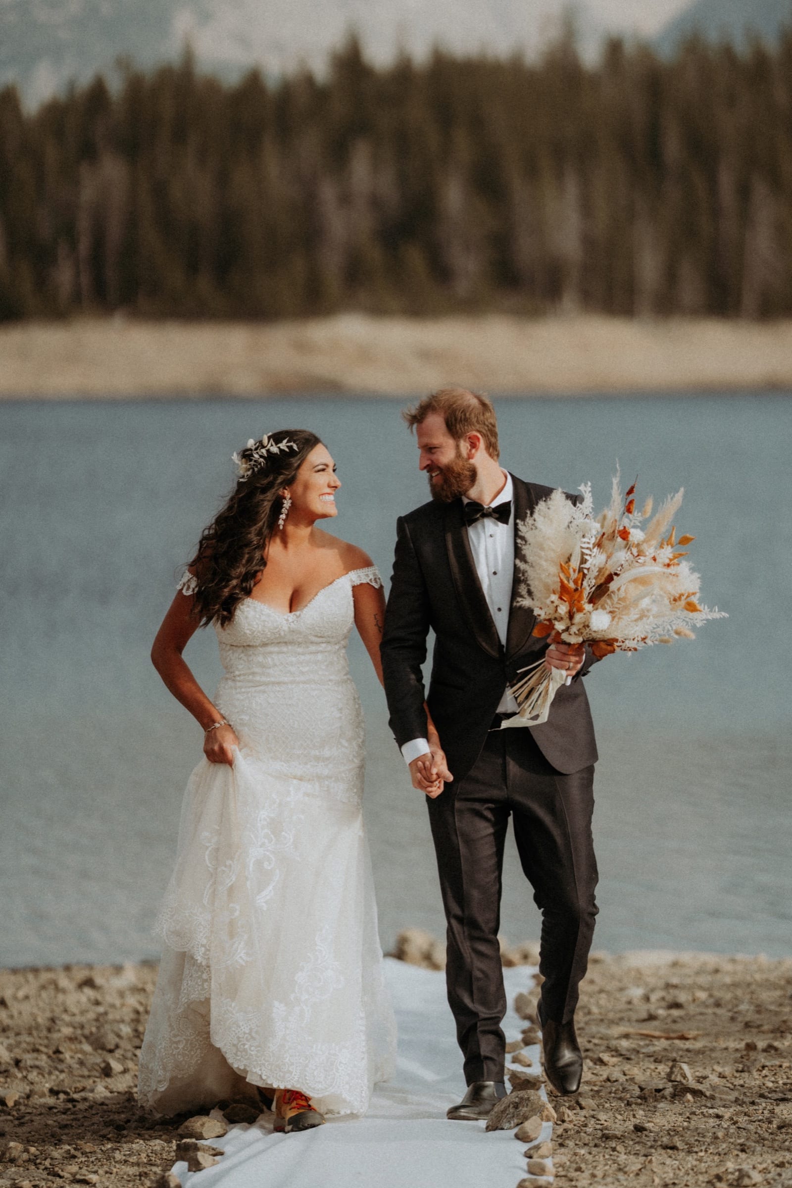 Emotional wedding moment from Sam and Savanna's mountain wedding in Winter Park, Colorado