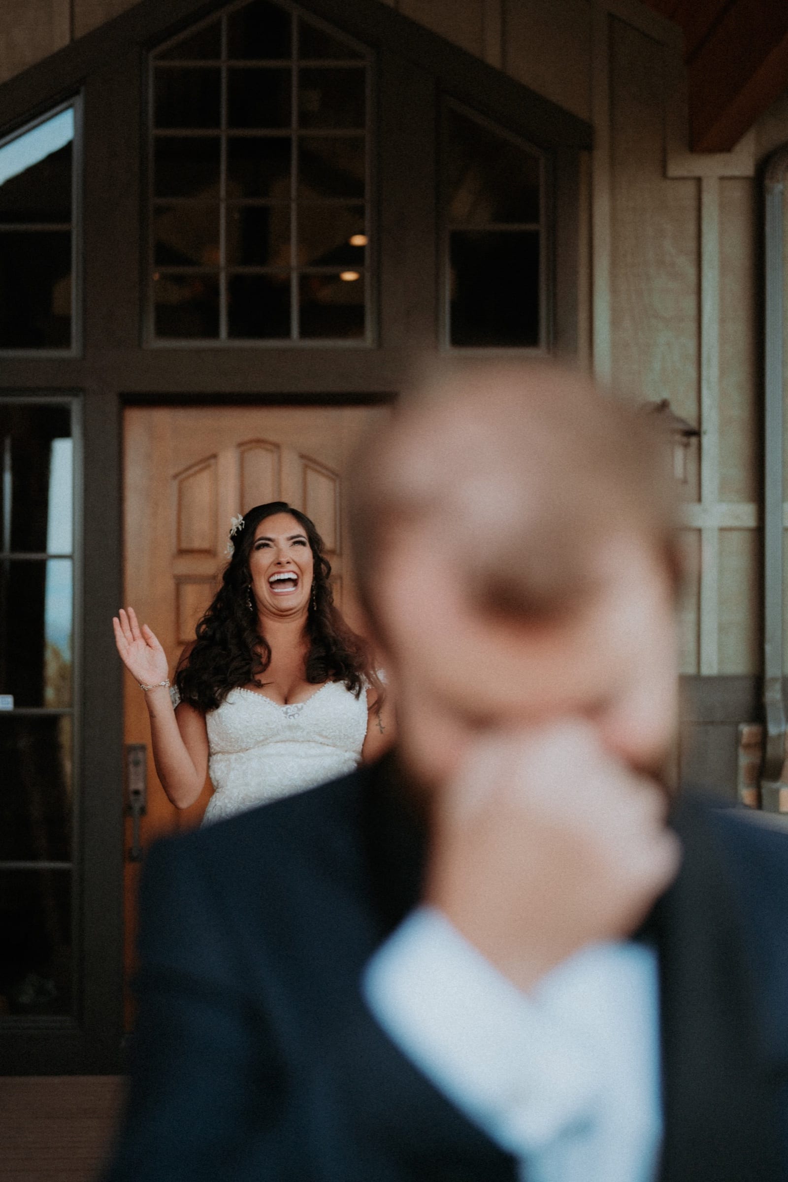 Documentary wedding scene from Sam and Savanna's mountain wedding in Winter Park, Colorado