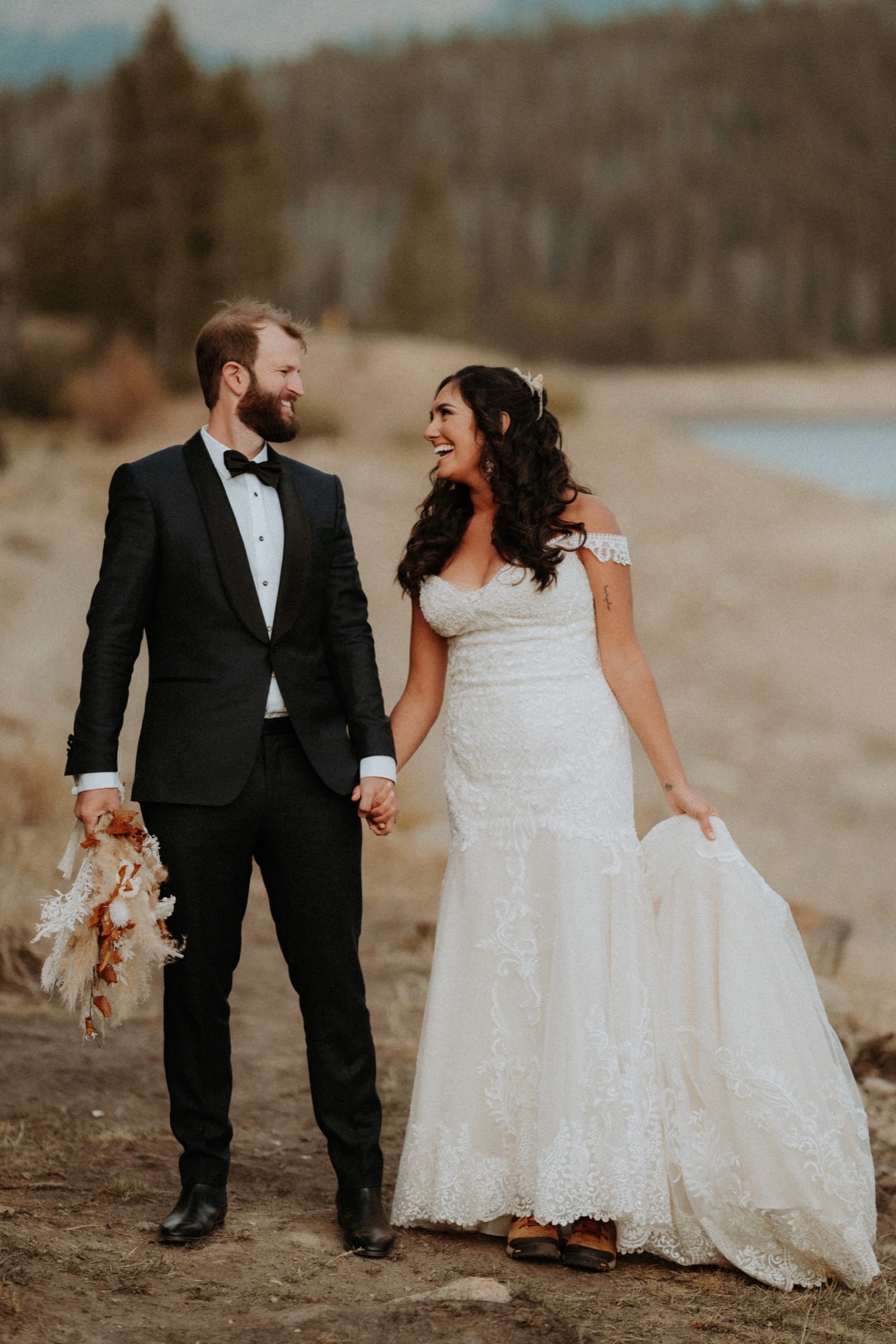 Atmospheric wedding frame from Sam and Savanna's mountain wedding in Winter Park, Colorado