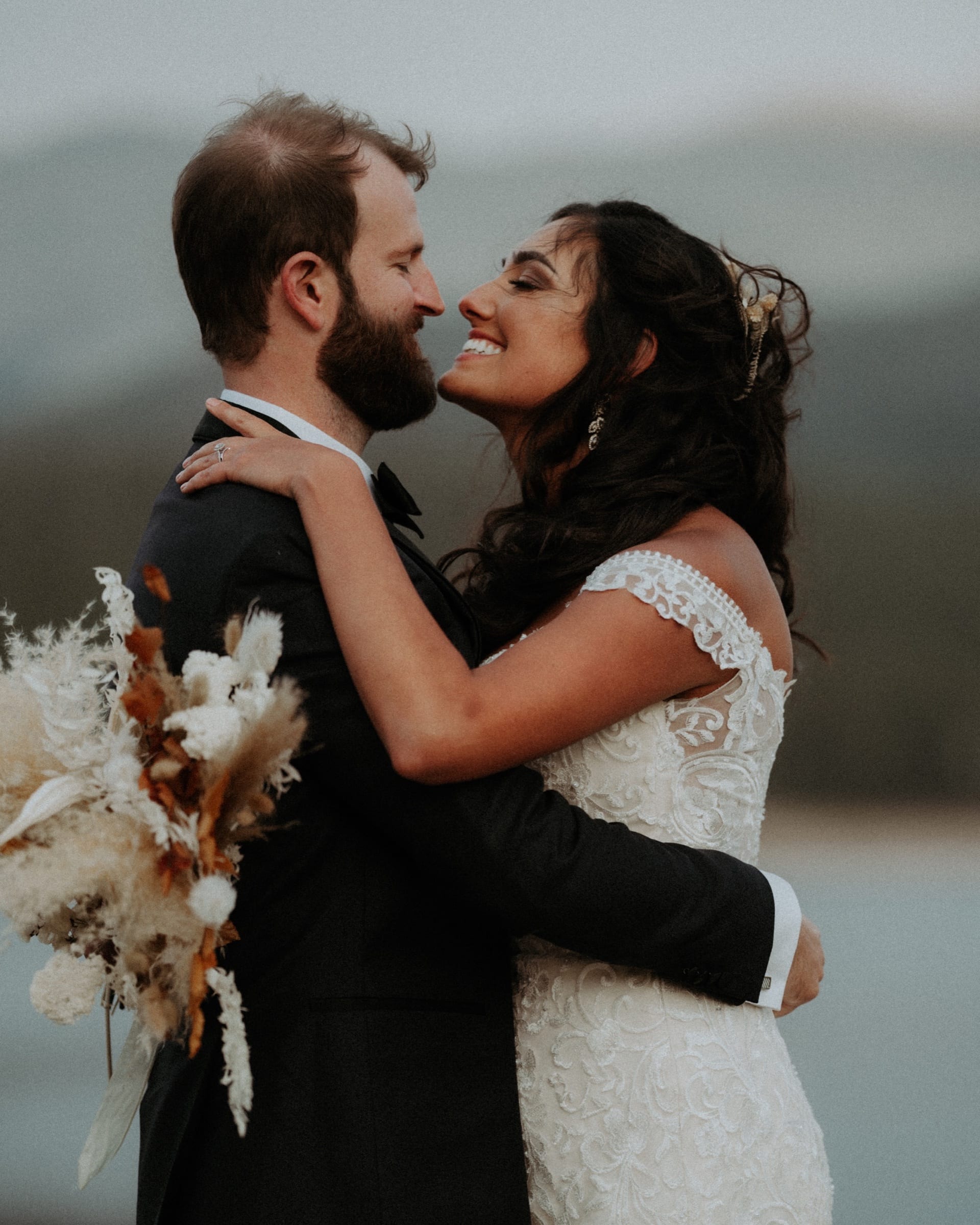 Natural couple portrait from Sam and Savanna's mountain wedding in Winter Park, Colorado