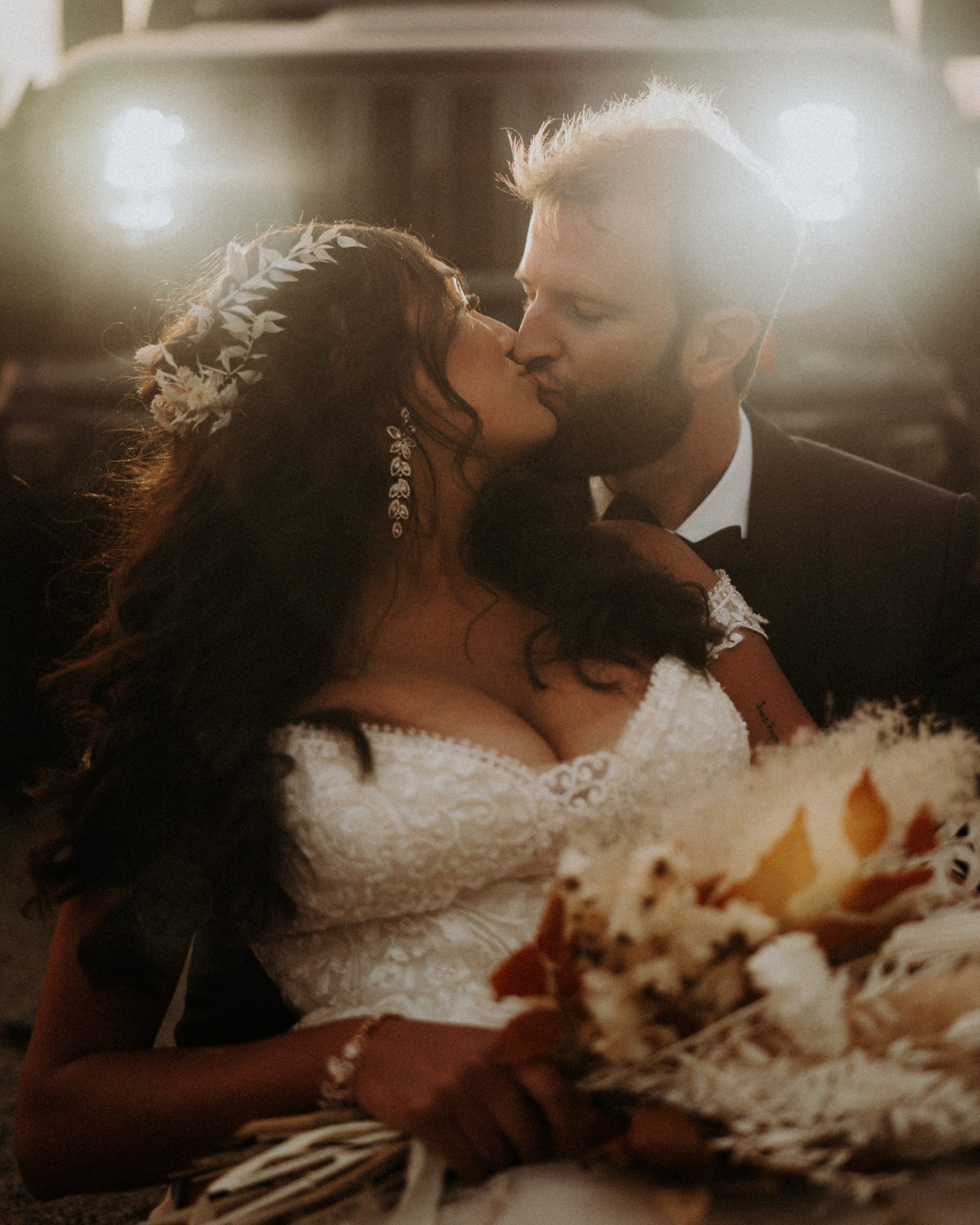 Intimate wedding portrait from Sam and Savanna's mountain wedding in Winter Park, Colorado
