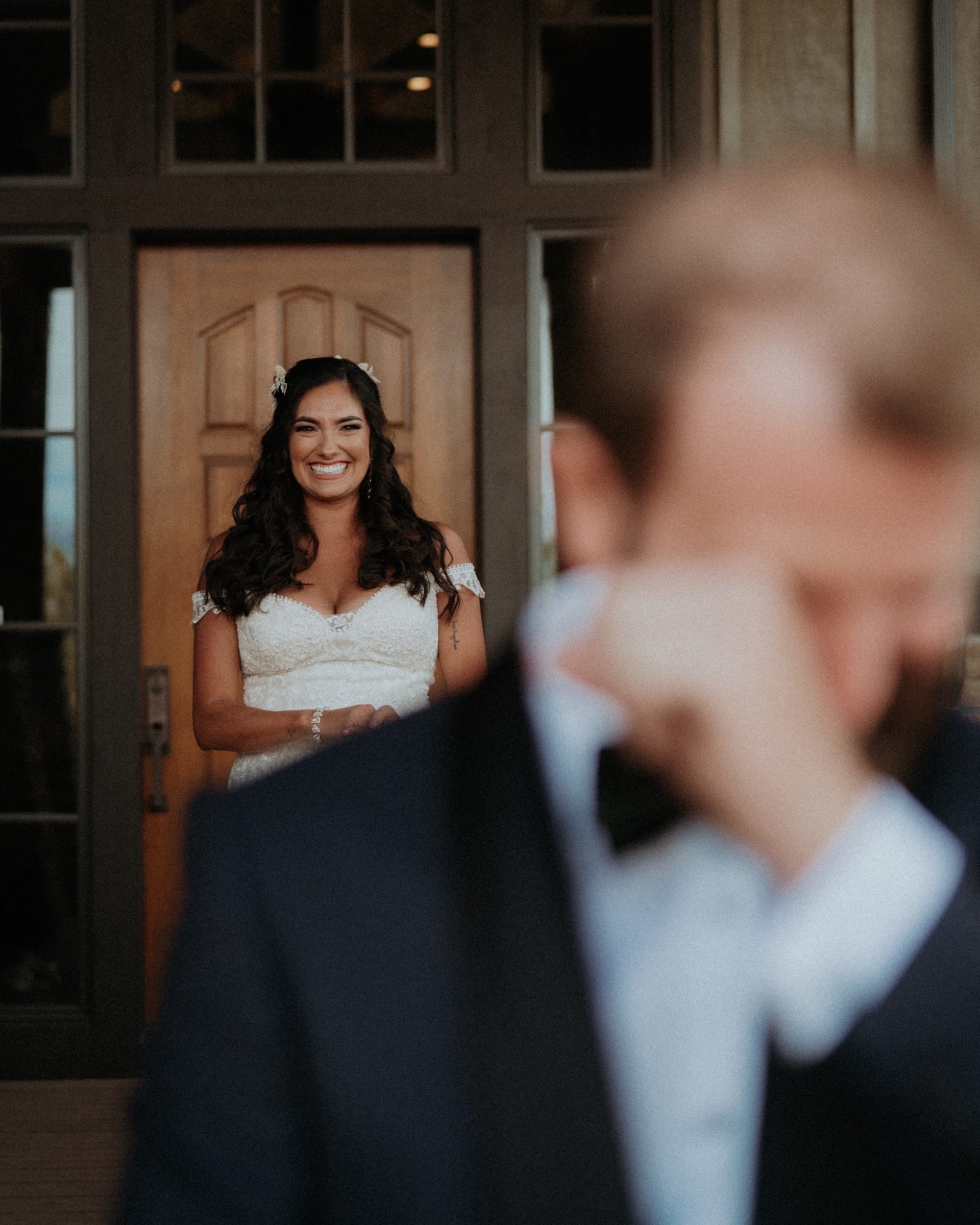 Intimate wedding portrait from Sam and Savanna's mountain wedding in Winter Park, Colorado