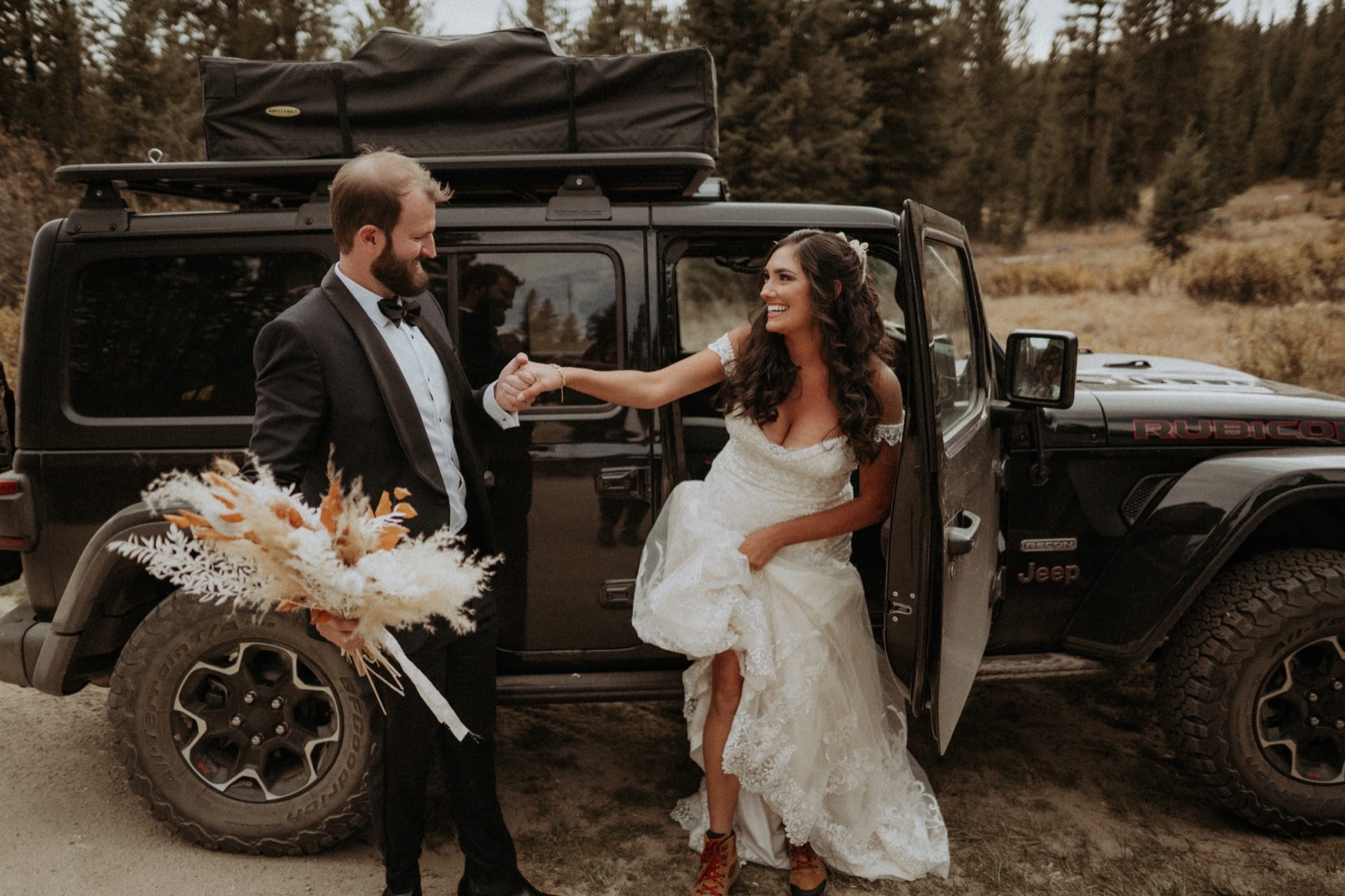 Natural couple portrait from Sam and Savanna's mountain wedding in Winter Park, Colorado