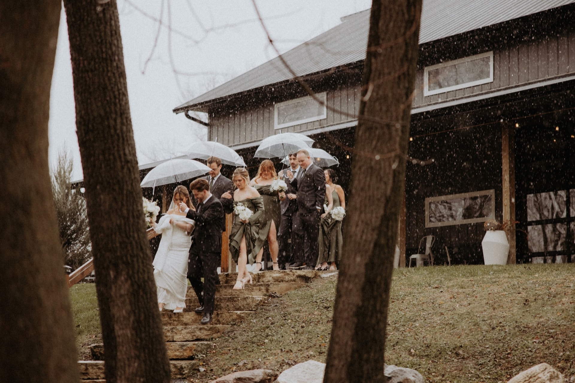 Atmospheric wedding frame from Carder and Sierra's Magnolia Farms wedding in Van Meter, Iowa