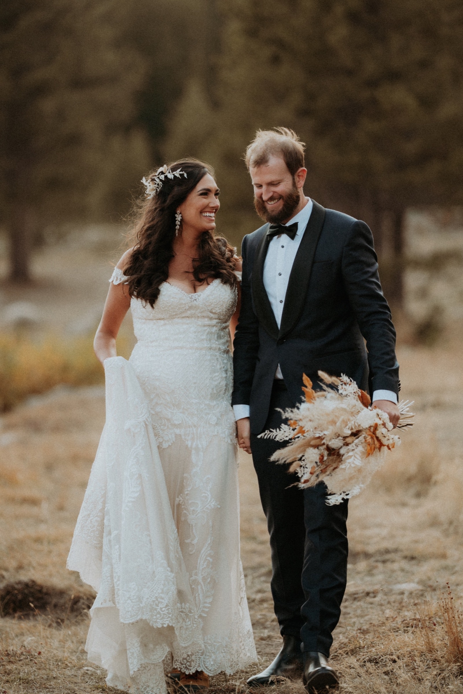 Candid wedding moment from Sam and Savanna's mountain wedding in Winter Park, Colorado