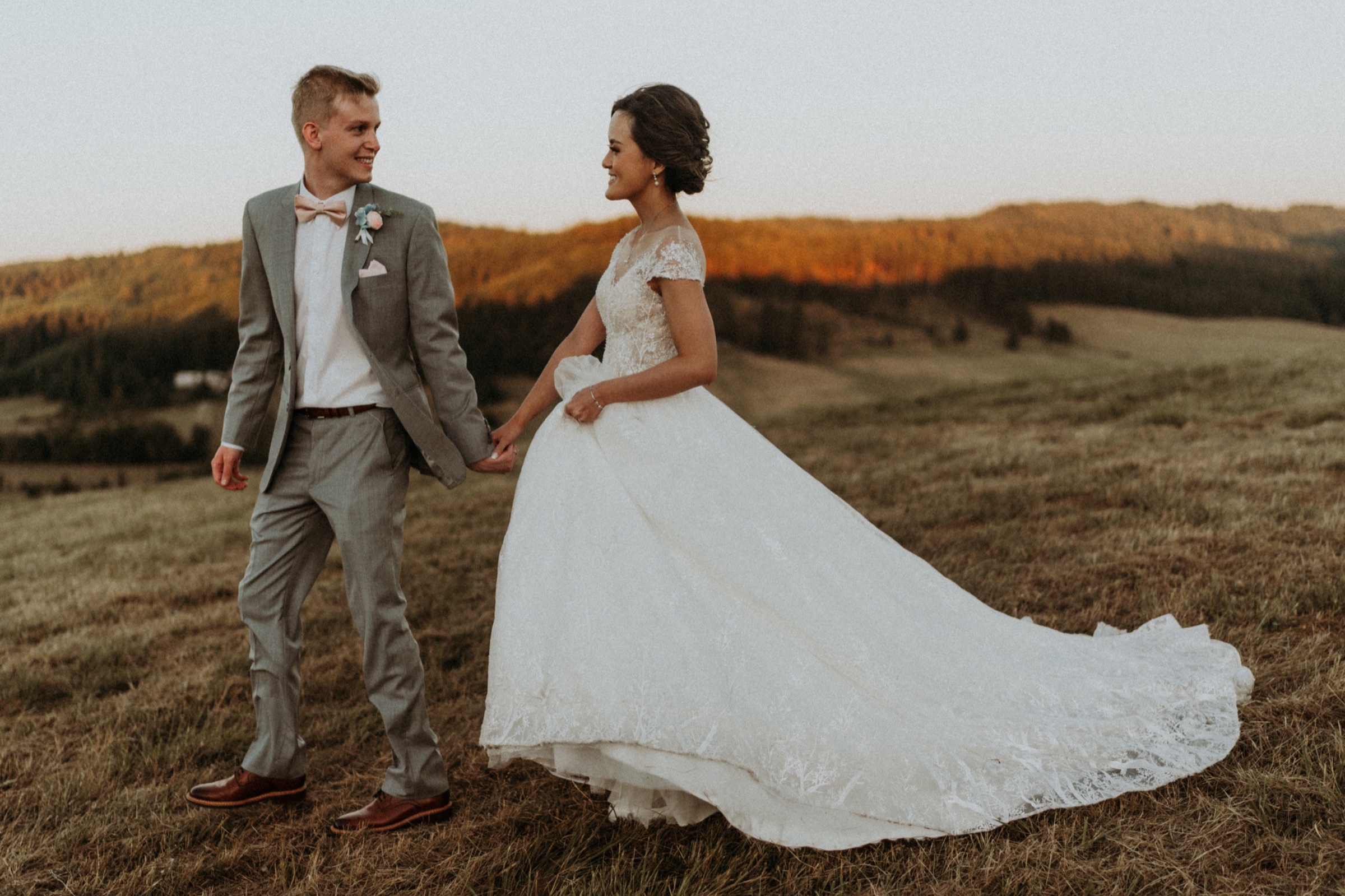 Brian and Ashley together in a vineyard at sunset