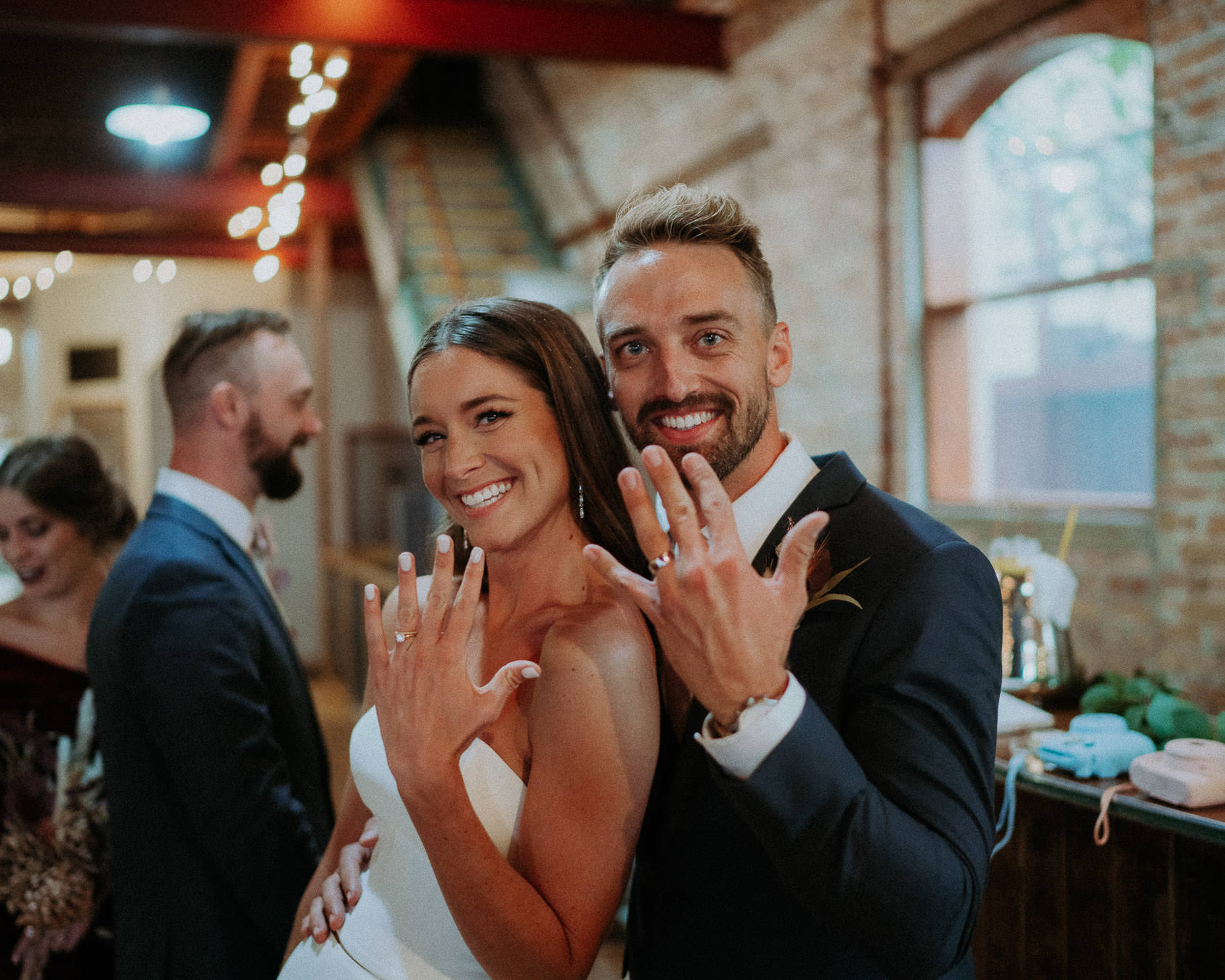 Showing off the wedding rings